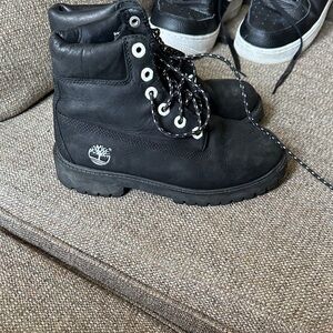 Timberland Black Nubuck Lace-Up Boots